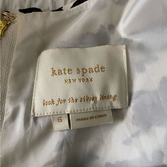 Kate Spade 100% Silk Black and White Houndstooth Preppy Sheath Dress Size 6 - Picture 8 of 10